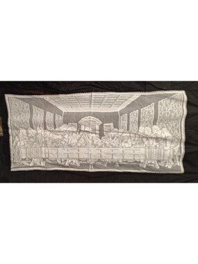 Crochet Last Supper Wall Hanging Table Runner Completed Finished 53 by 26